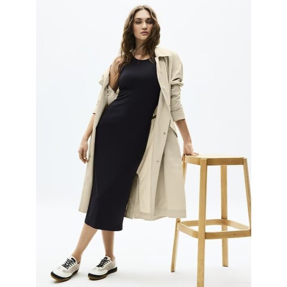 Athleta M Luna Trench Coat Dune Medium - Picture 1 of 10